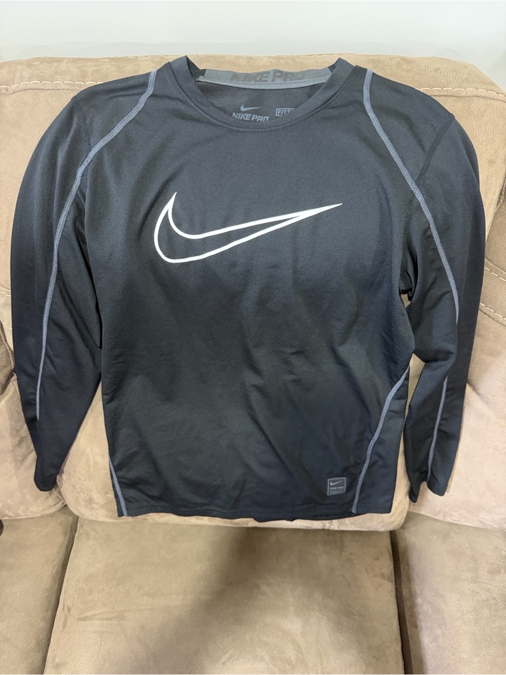 Nike Pro Black Dri-FIT Fitted Athletic Tee